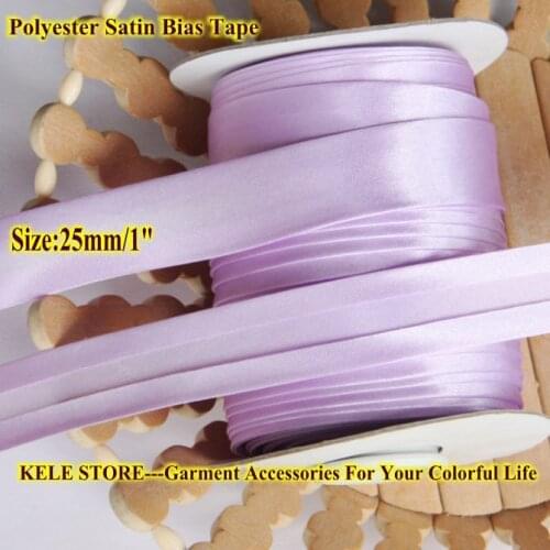 Free shipping-Polyester Satin Bias Tape,bias binding tape size: 25mm,width 1",2.5cm,color Lavender ,textile accessories,DIY item
