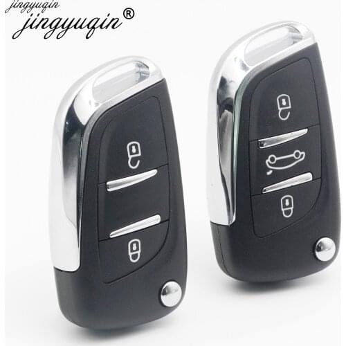 Jingyuqin 2/3 Buttons Modified Filp Folding Remote Car Key Shell Case For Peugeot 307 408 308 For Citroen DKT0269 CE0536
