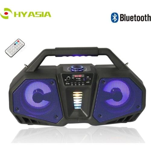 HYASIA LED Colorful Bluetooth Speaker Portable 3D Surround Wireless Loudspeaker AUX USB FM TF For SmartPhone Simple And Fashion