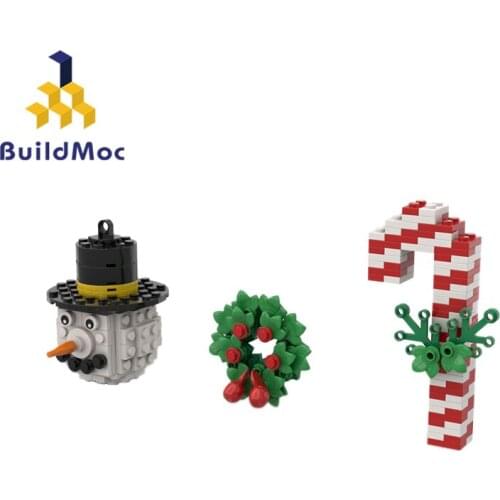 BuildMoc Christmas House Santa Claus Snowman Tree Deer 189PCS MOC Model Building Blocks Toys for Children DIY Toy Kids Gift Xmas