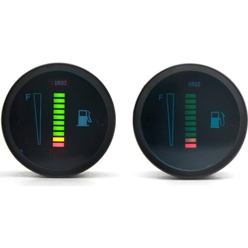 2" 52mm Car Motorcycle Fuel Gauge LED Fuel Level Moto Meter Gauge Fuel Level Sensor 12V /24V Aluminum Alloy Car Styling