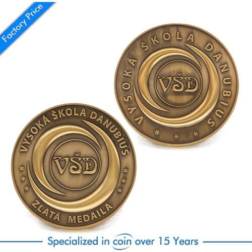 Cheap Custom Souvenir Brass Embossed Old Challenge Coin