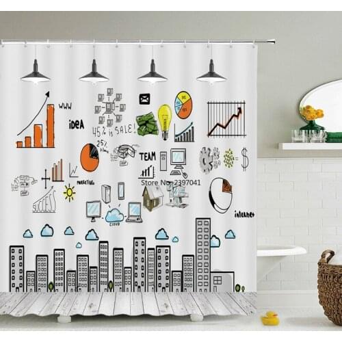 Children Beach Nautical Shower Curtain Waterproof Fabric Bathroom Decoration Lighthouse Shell Boy Shower Curtains Bath Screen