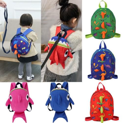 Kids School Bags Anti Lost Harnesses Leashes Toddler Dinosaur Shark Backpack Strap Bag For Walking Toddler