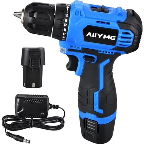 12V/18V Cordless Drill Electric Brushless Drill Wireless Electric Screwdriver Rechargeable 2000mAh Battery Drill Power Tools
