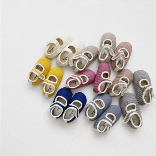 Baby Girls Cotton Shoes Retro Spring Autumn Toddlers Prewalkers Cotton Shoes Infant Boys Soft Bottom First Walkers 0-18M