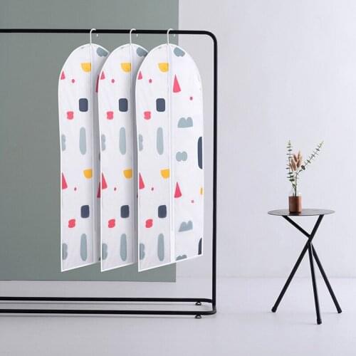 IdYllife Clothes Dust Cover Closet Organizer Suits Bag Garment Hanging Bag Zip Cover Clothing Wedding Dress Bag Home Geometric
