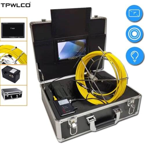 Pipeline Sewer Inspection Camera Endoscope System With 7inch Color TFT LCD Screen 6.5mm Industrial Camera Head 20m With DVR