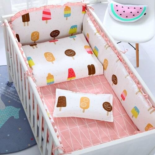 6/9pcs Baby Bedding Set For Boy Girl kit de berço Baby Bed Linen Bed Sheet Pure Cotton Baby Cot Set 120*60/120*70cm