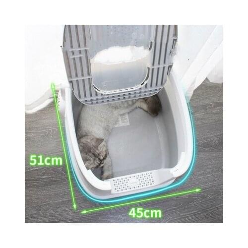 Cat litter box Fully enclosed splash-proof cat toilet Deodorant pet cleaning supplies Free cat litter scoop