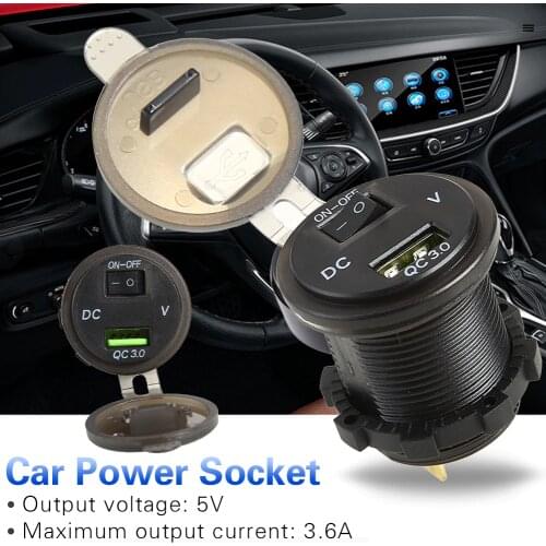 Red LED 3.6A USB Charger with Switch Socket Fast Adapter for Outdoor Parts Personal Car Accessories12-24V Car Boat RV