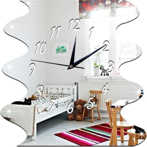 GZ028 Creative Geometric Figure 3D Mirror DIY Wall Clock Room Home Decoration Sweep Movement Clock reloj de pared