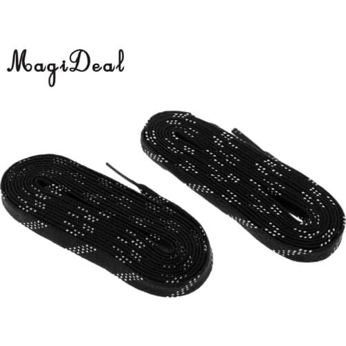 MagiDeal 1 Pair Adult Kids Non Skid Premium Sports Ice Hockey Skates Shoe Laces Shoelace 96/108/120 inch Black Shoelaces