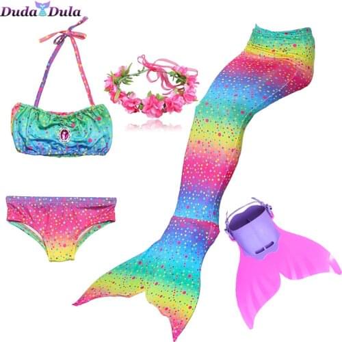 Little Mermaid Tail Cosplay Mermaid Costume Kids Swimwear for Girls Childrens Swimsuit Mermaid Party Halloween Costume