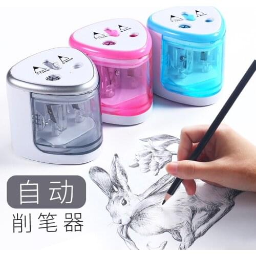 Multifunction Electric Pencil Sharpener Double Hole Sharpening School Accessories Automatic Color Pencil Cutter For Kids