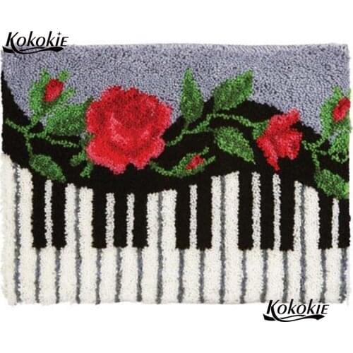 Piano rose latch hook kits rug tapestry kits 3d printed Handmade crochet tapis needle for carpet needle for carpet embroidery