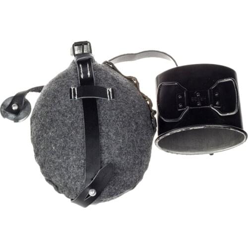 German M1931 Canteen With Cover Set Outdoor Camping Gear Retro WW2 Kettle Stainless Steel Equipment Gray Emergency