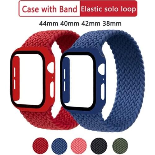 Apple Watch Elastic Nylon Woven Strap Apple Watch 44mm 40mm 42mm 38mm+ IWatch Series 6 5 4 3 Se PC Case Apple Watch Strap Nylon