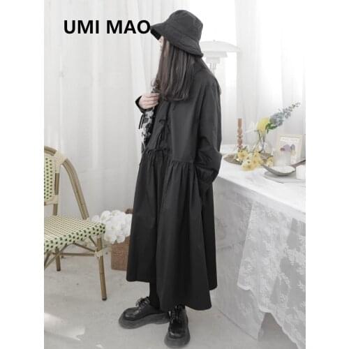 UMI MAO New Product Yamamoto Yoji Dark Bow Tie Mid-length Loose Dress Blouse Skirt Trend Women Famme Y2k