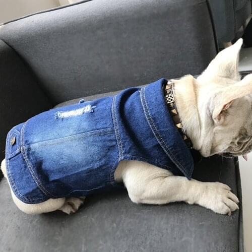 Small Dog Clothes for Doggie Fashion Dog Denim Jacket French Bulldog Coat Schnauzer Costume Dogs Pets Clothing Ropa Para Perro