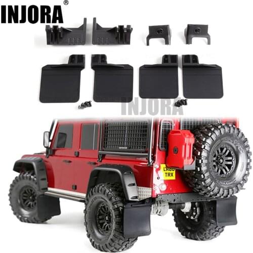 INJORA TRX4 RC Car Front & Rear Mud Flaps Rubber Fender for 1/10 RC Crawler Traxxas Trx-4