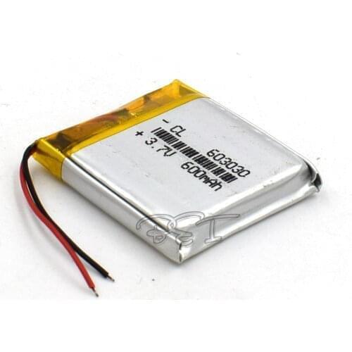 5Pcs Rechargeable Li-Polymer Lithium Battery 3.7V 603030 600mAh Battery With PMC For Toy MP3 MP4 GPS Speaker LED Light Camera