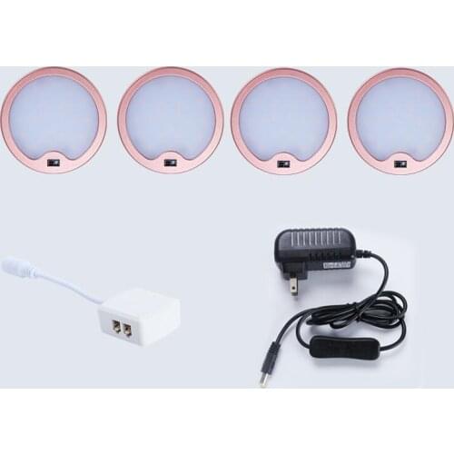 PIR 12V Under Cabinet Light Kitchen Motion Sensor LED Wardrobe Lighting Cabinet Lamp Cupboard Lights Closet Wardrobe Puck Round