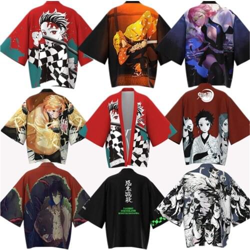 Demon Slayer Kimetsu no Yaiba Kamado Tanjirou Cloak Tomioka Giyuu Kochou Shinobu Haori Yukata Brocade Cosplay Costume Anime Coat