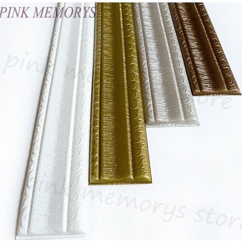 Durable baseboard border Self-Adhesive PVC 3D Skirting Sticker Foot Line Frame Wall Decal bathroom tile waist lines