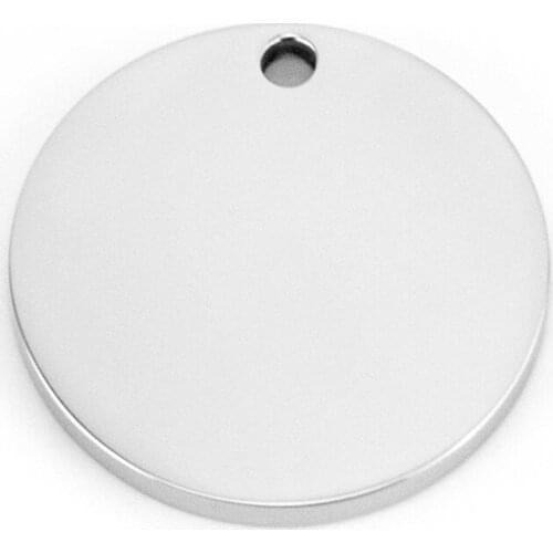 Blank round pendants inner hole round 15/20/25/30/35mm Diy print Mirror high polish stainless steel wholesale 10pcs