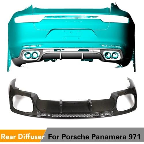 Carbon Fiber Car Rear Bumper Diffuser Lip Spoiler for Porsche Panamera 2017 - 2019 Rear Bumper Diffuser Lip Spoiler