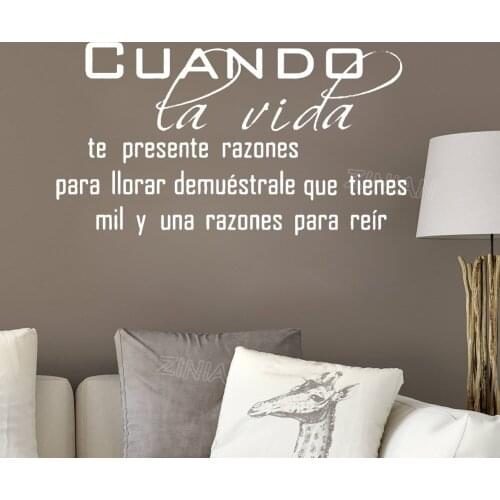 CUANDO Spanish Language Wall Quote Decal Living Room Home Interior Decor Life Home Quotes Vinyl Art Stickers Murals Bedroom Z599