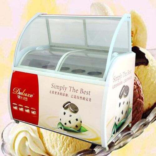 240W Ice Cream Display Cabinet Machine Refrigerator Commercial Ice Porridge Freezer Popsicle Showcase 8 Barrels / 10 Boxes