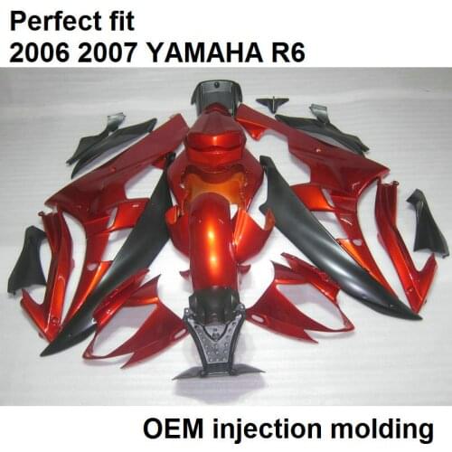 High quality injection molding fairing kit for Yamaha YZF R6 06 07 wine red black motorcycle fairings set YZFR6 2006 2007 BN27