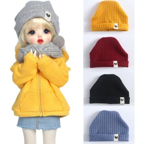 1/4 1/6 BJD doll hat candy color fashion knitted hat scarf for 30cm /45cm SD DD BJD, yosd, holala doll hat accessories