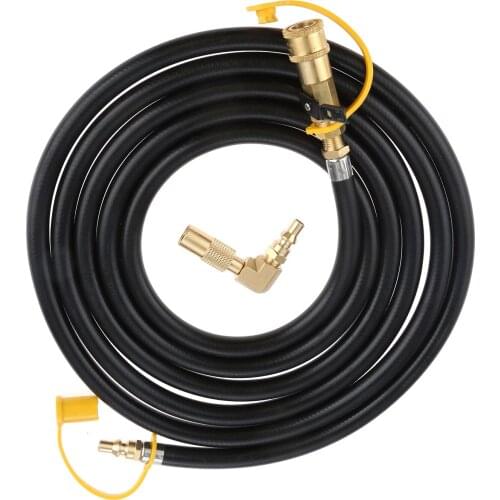 1/4" RV Quick Connect Plug Grill Stove Propane Hose with Elbow Adapter Fitting 12 FT Fits for Blackstone 17"/22" Griddle BBQ