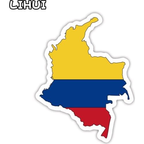 1 PCS Colombia Flag Sticker Toy for Children Countries Map Travel Stickers to DIY Scrapbooking Suitcase Luggage Laptop Car Motor