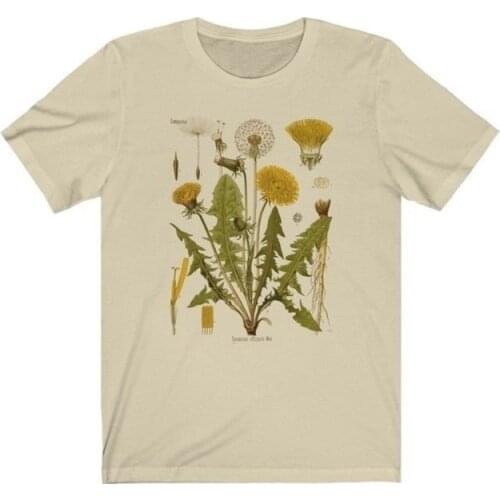 1pcs Dandelion Vintage Botanical Tshirt, Hiking TShirt, Botanical Print Shirt, Dandelion Shirt, Vintage Tee Women, Womens Nature