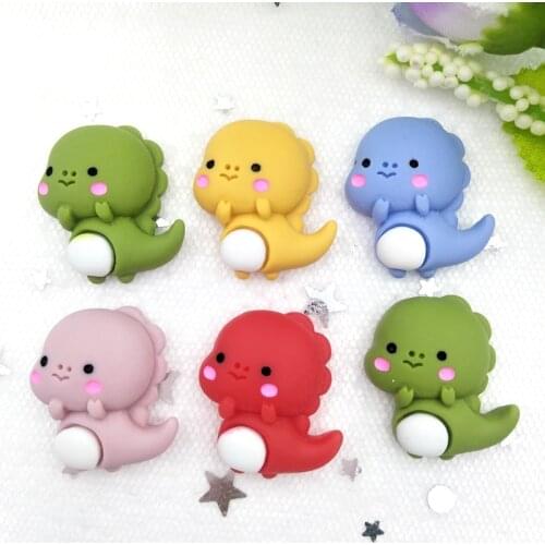 10PCS Resin Kawaii Mix Colorful Meng pet Dinosaurs Flatback Cabochon Stone Scrapbook DIY Decor Home Figurine Crafts