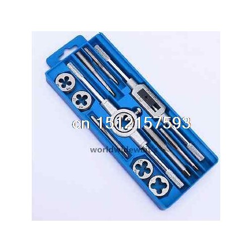 12 Pcs Useful Metric Tap and Die Set Alloy Steel Wrench Tool Set