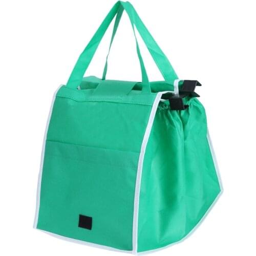 2pcs/set Eco-Friendly Foldable Reusable Shop Handbag Supermarket Thicken Trolley Shopping Cart Totes Portable Grocery Store Bags