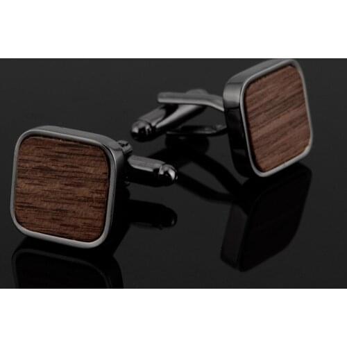 20pairs/lot Black Walnut Wood Cufflinks Cuff Links Natural Wood Inlayed Cuff links Shirt Buttons Business Gift Men Jewelry