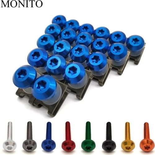 20pcs For YAMAHA WR 250X 250R 450F TTR 125 250 300 600 TTR250 Motorcycle Custom Fairing Body Bolt Screw Spring Bolts Nuts Kit M6