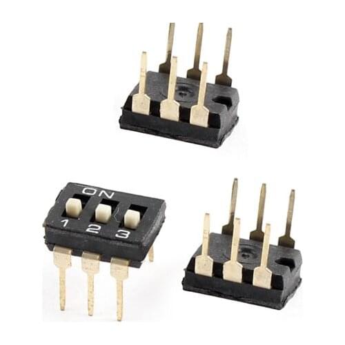 5 Pcs NEW 2.54mm Pitch 3 Position Slide Type DIP Switches