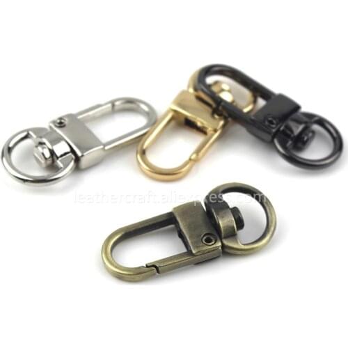 50 pcs Metal Swivel Eye Snap Hook Trigger Lobster Clasps Clips for Leather Craft Bag Strap Belt Webbing Key chain