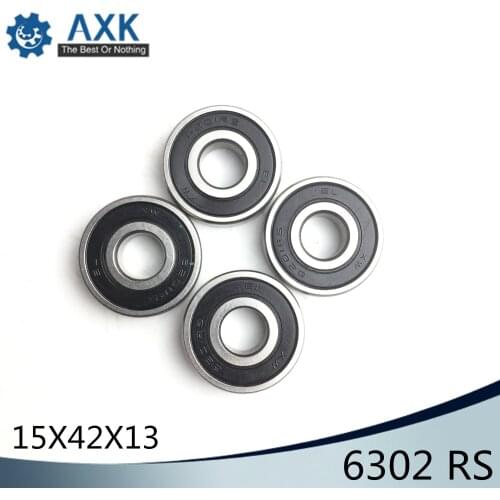 6302RS Bearing ABEC-3 (4 PCS) 15*42*13 mm Deep Groove 6302-2RS Ball Bearings 6302RZ 180302 RZ RS 6302 2RS EMQ Quality