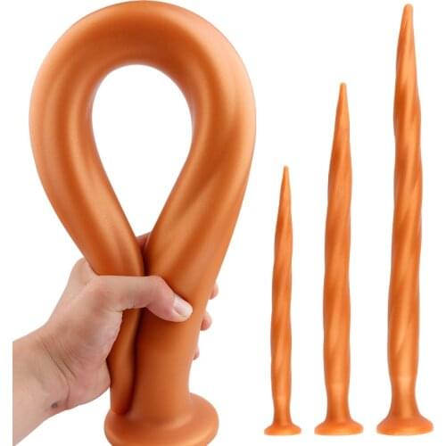 Super Long Anal Whip 3size Golden Anal Dildo Butt Plug Vagina Anus Dilators Massage Prostatic Sex Toys For Couples Masturbate