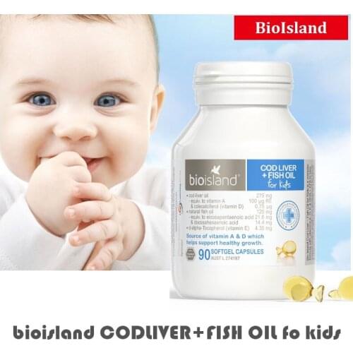 Australia Bio Island COD LIVER FISH OIL Vitamin A D DHA EPA supplement for Baby Children Kids Support healthy growth development
