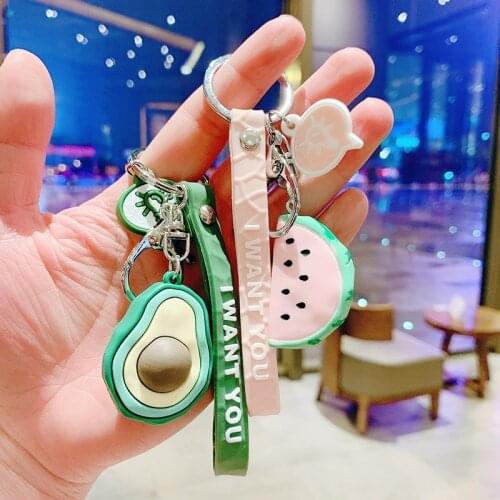 Cut fruit ins wind car key chain creative personality trend fruit car key chain bag pendant couple