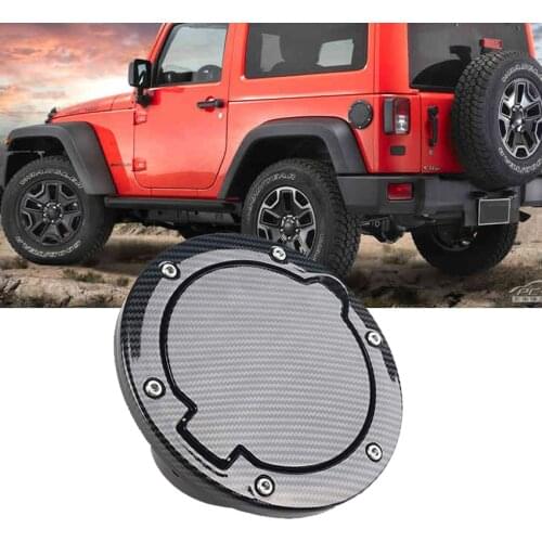 Carbon Fiber Print Fuel Tank Cover for Jeep Wrangler JK 2007-2017 Car Auto Oil Tank Cap Cover Accessories